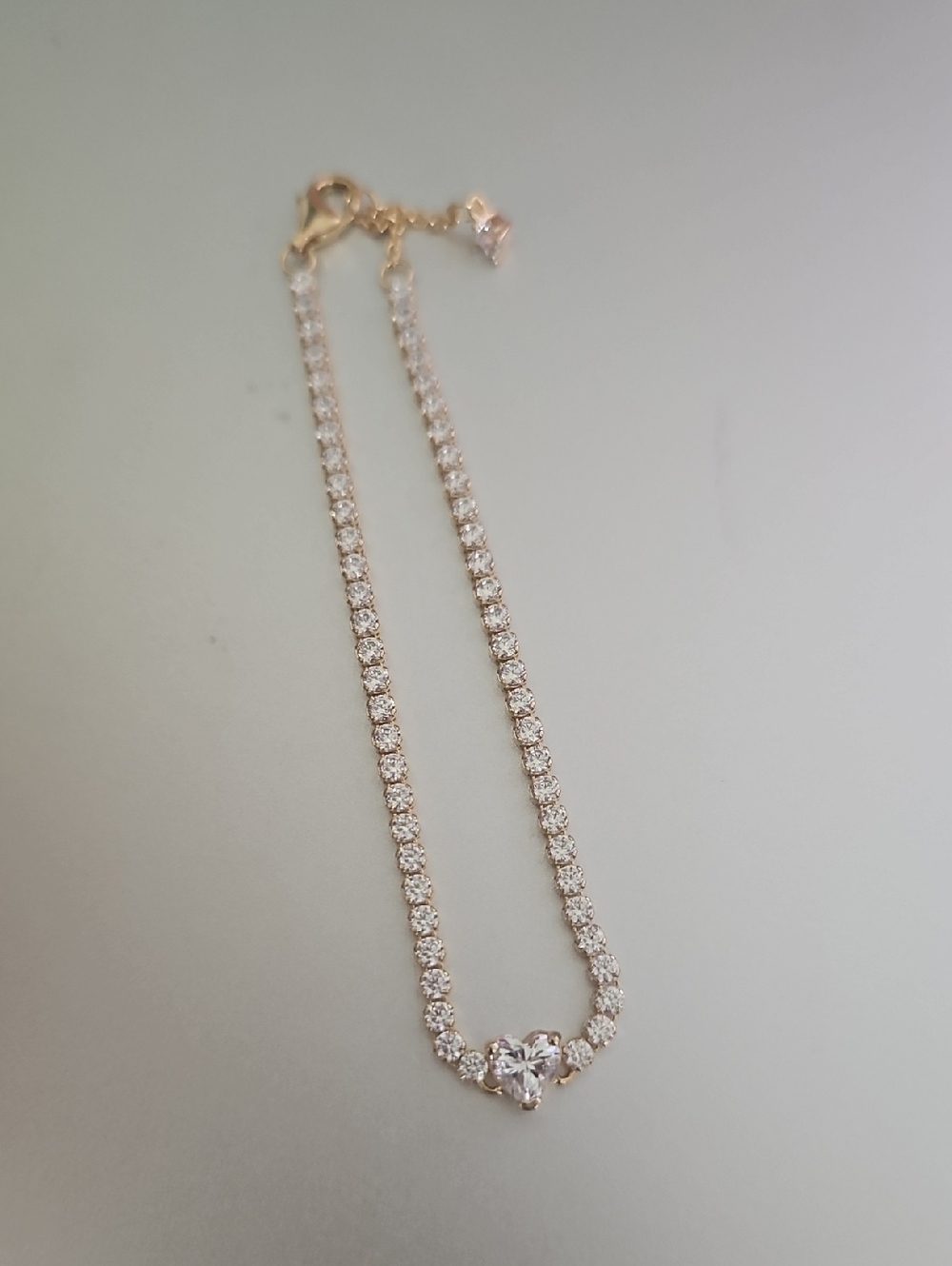 PANDORA Heart Tennis Bracelet - Yellow Gold Plated & Clear CZ